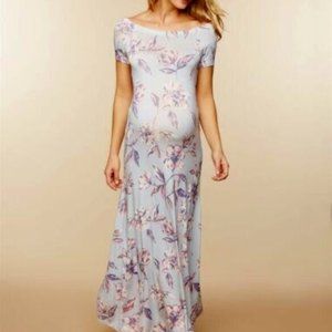 Motherhood Maternity off the shoulder maxi full length dress